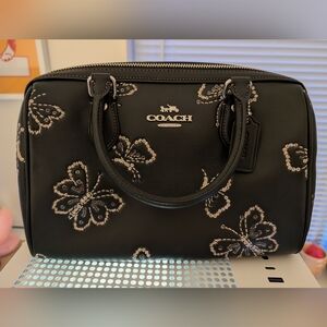 Coach Rowan Satchel Bag With Butterfly Print